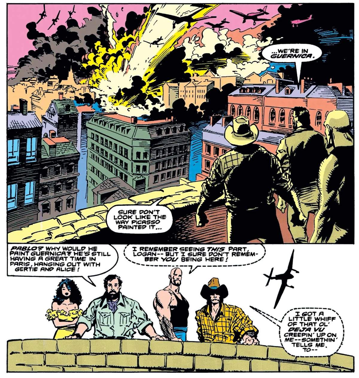 Logan is involuntarily swept into the Spanish Civil War in WOLVERINE (1988) #35.