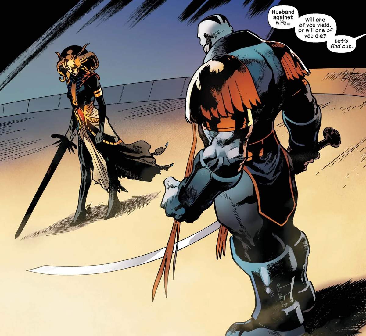 Husband versus wife in X-MEN (2019) #15.