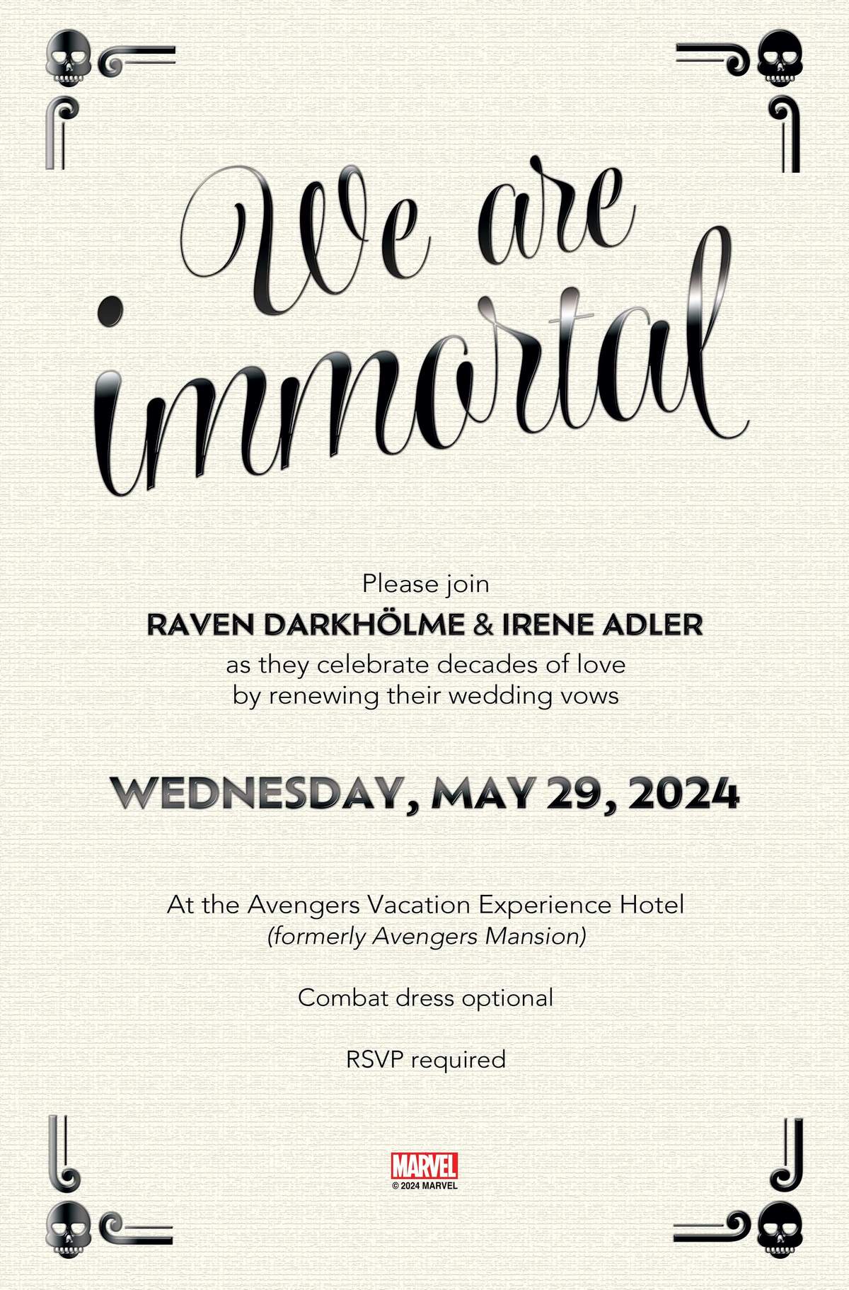 X-MEN: THE WEDDING SPECIAL #1 wedding invitation