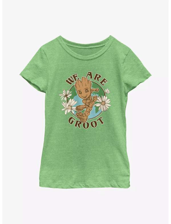 Marvel Guardians Of The Galaxy Groot Earth Day Youth Girls T-Shirt