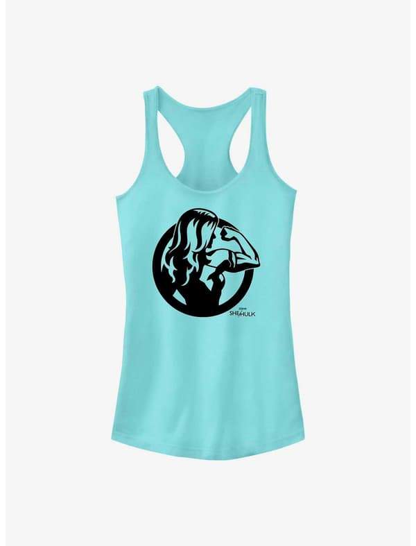 She-Hulk arm flex tank top / shop it <a href= https://www.hottopic.com/product/marvel-she-hulk-attorney-at-law-arm-flex-icon-girls-tank/19774025.html>here</a>