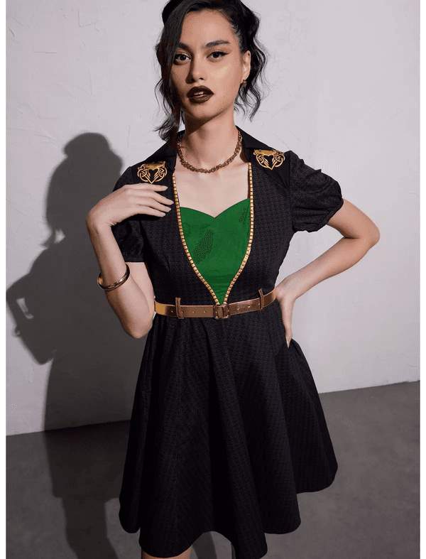 Her Universe Marvel Loki Gold Belt Retro Dress