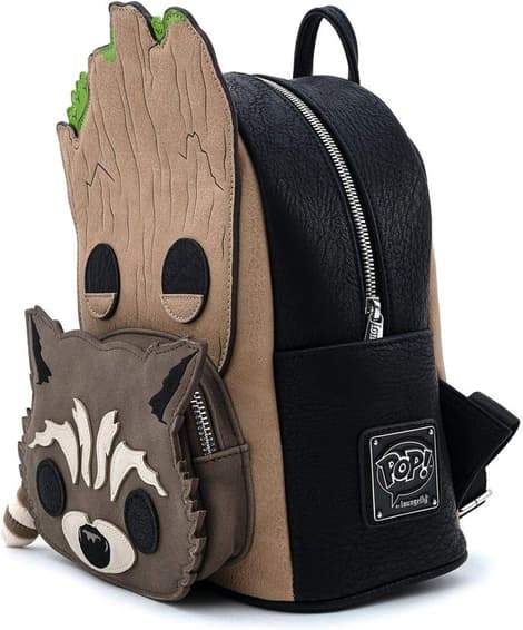 Loungefly x Marvel Groot and Rocket Pop Backpack (Brown, One Size)