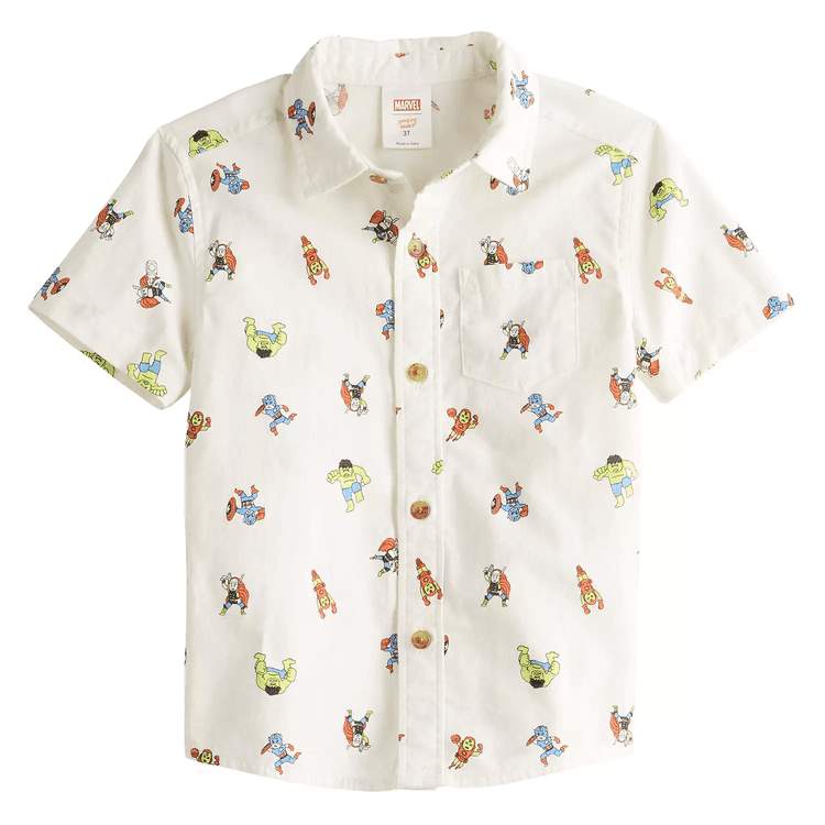 Boys 4-8 Jumping Beans® Marvel Avengers Short Sleeve Button Front Shirt