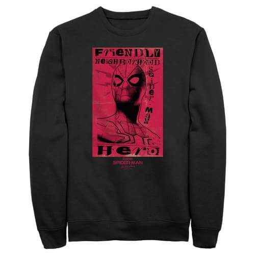 Marvel Men's Marvel Spider-Man: No Way Home Friendly Neighborhood Hero Red Sweatshirt