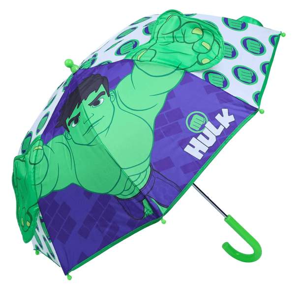 Disney Marvel Avengers Little Kid Hulk 3D Stick Umbrella for Kids