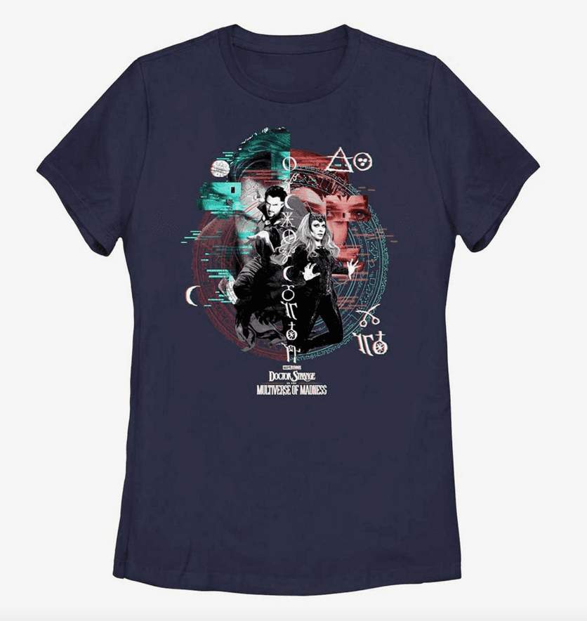 Magic Glitch t-shirt / shop it <a href=https://www.boxlunch.com/product/marvel-doctor-strange-multiverse-of-madness-scarlet-witch-magic-glitch-womens-t-shirt/17935074.html>here</a>