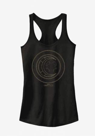 Moon Knight Hieroglyphics tank top / shop it <a href=https://www.hottopic.com/product/marvel-moon-knight-hieroglyphics-logo-girls-tank/18437702.html>here</a>