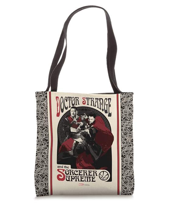 Sorcerer Supreme Tote Bag / shop it <a href=https://www.amazon.com/Marvel-Strange-Multiverse-Madness-Sorcerer/dp/B09QPC9CKQ>here</a>