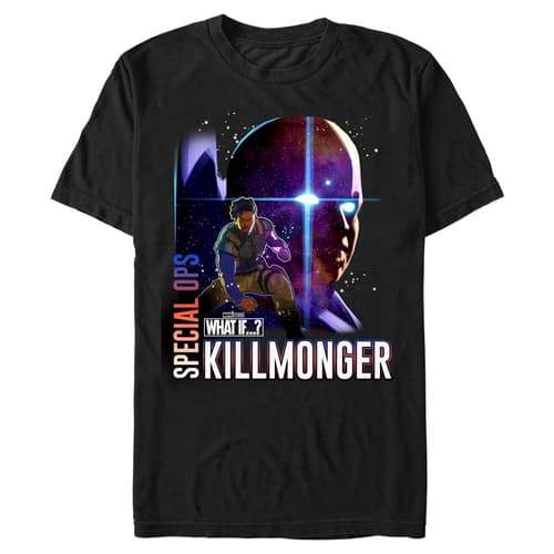 Killmonger & The Watcher T-shirt / shop it <a href="https://www.hottopic.com/product/what-if-erik-killmonger-special-ops-the-watcher-t-shirt/16870368.html">here</a>