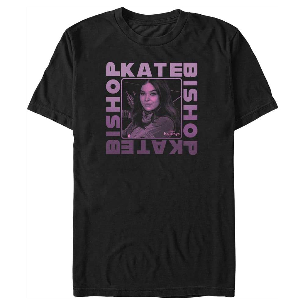 Shop it <a href=https://www.hottopic.com/product/marvel-hawkeye-text-box-t-shirt/17283163.html>here</a>