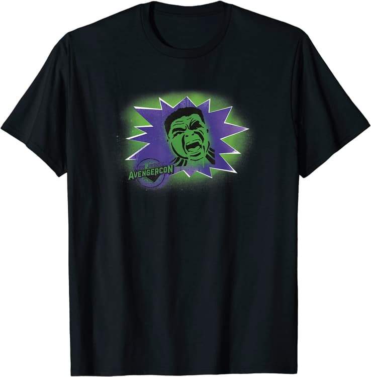 AVENGERCON HULK AIRBRUSH t-shirt / shop it <a href=https://www.amazon.com/Marvel-Avengercon-Airbrush-Poster-T-Shirt/dp/B09YSZRV67>here</a>