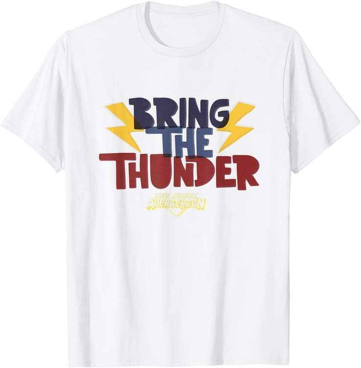 BRING THE THUNDER t-shirt / shop it <a href=https://www.amazon.com/Marvel-Jersey-Avengercon-Thunder-T-Shirt/dp/B09Z1XZR77>here</a>