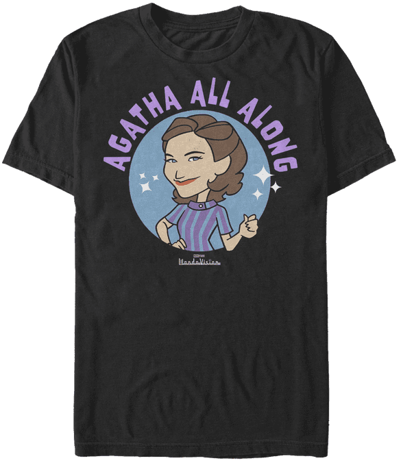 <a href=https://www.amazon.com/dp/B08XMD8P55>’Agatha All Along’ Retro Circle T-Shirt </a>/ Amazon