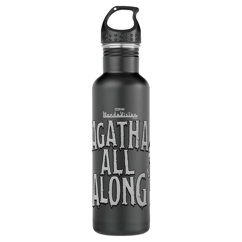 <a href=https://www.zazzle.com/agatha_all_along_stainless_steel_water_bottle-256850616067192111>’Agatha All Along’ 24oz Water Bottle</a> / Zazzle