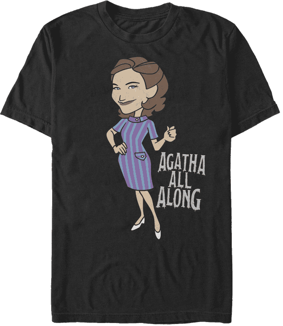 <a href=https://www.amazon.com/dp/B08XMLR733>’Agatha All Along’ Retro Portrait T-Shirt </a>/ Amazon