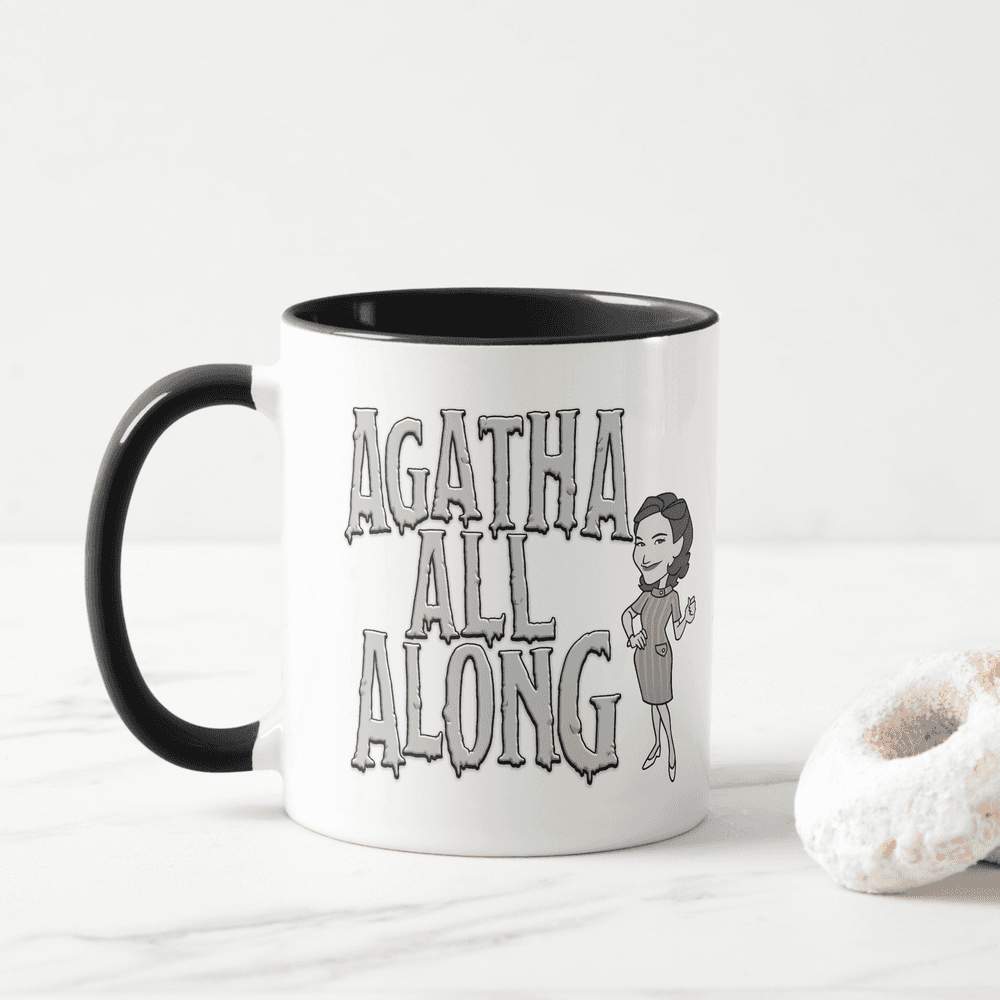 <a href=https://www.zazzle.com/agatha_all_along_mug-168962655487966318>’Agatha All Along’ Mug</a> / Zazzle