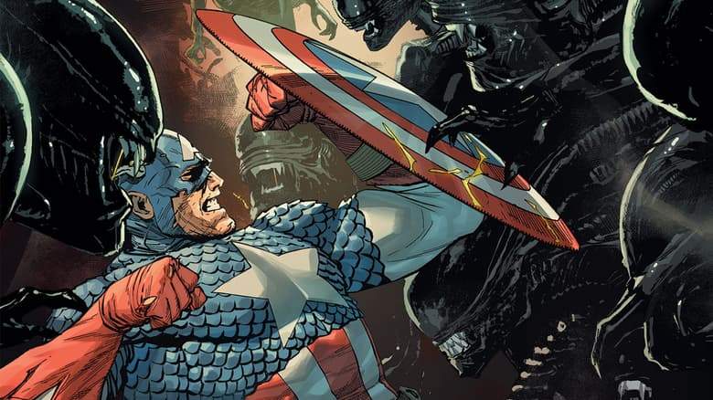 SDCC 2025: 'Alien vs. Captain America,' Marvel Comics' Next Alien Crossover Series, Revealed at San Diego Comic-Con
