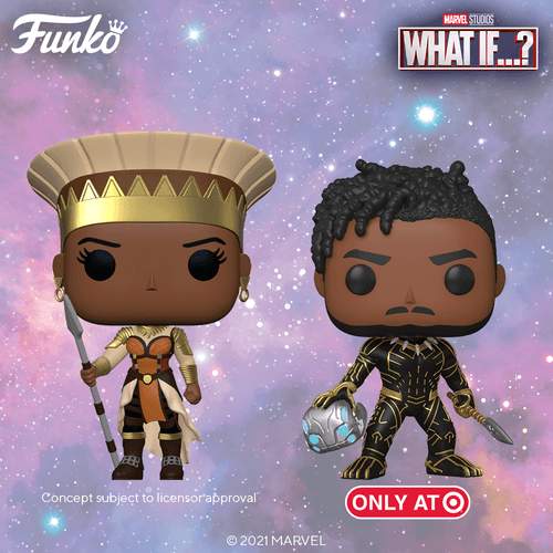 ‘What If…?’ Funko Pops / shop it <a href=”https://www.target.com/p/funko-pop-marvel-what-if-king-killmonger-target-exclusive/-/A-81622839">here</a>