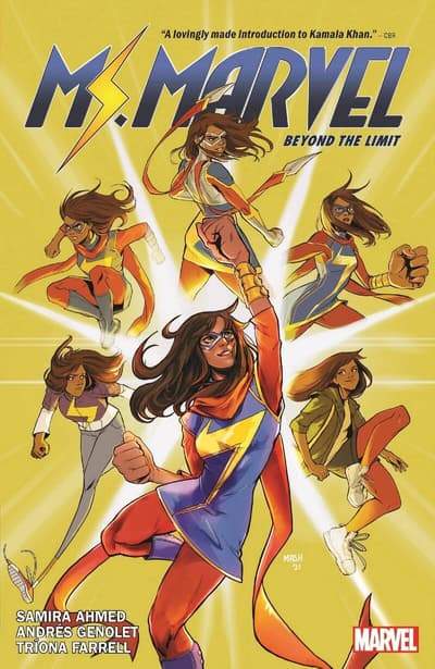 Ms. Marvel: Beyond the Limit  / shop it <a href=https://www.amazon.com/Ms-Marvel-Beyond-Limit-Samira/dp/1302931261>here</a>