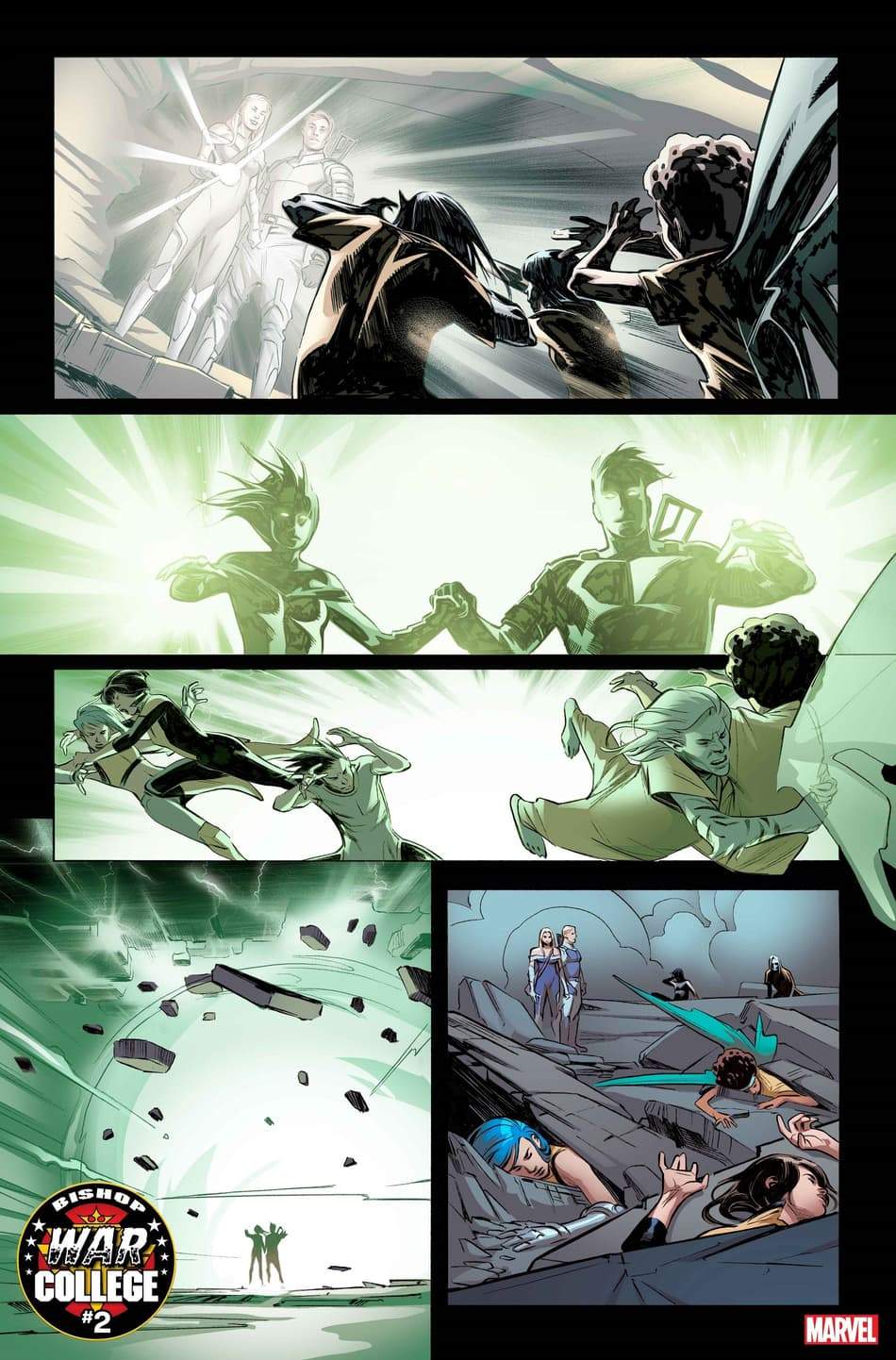 Preview page to BISHOP: WAR COLLEGE #2 by Sean Damien Hill, Victor Nava, and Espen Grundetjern.