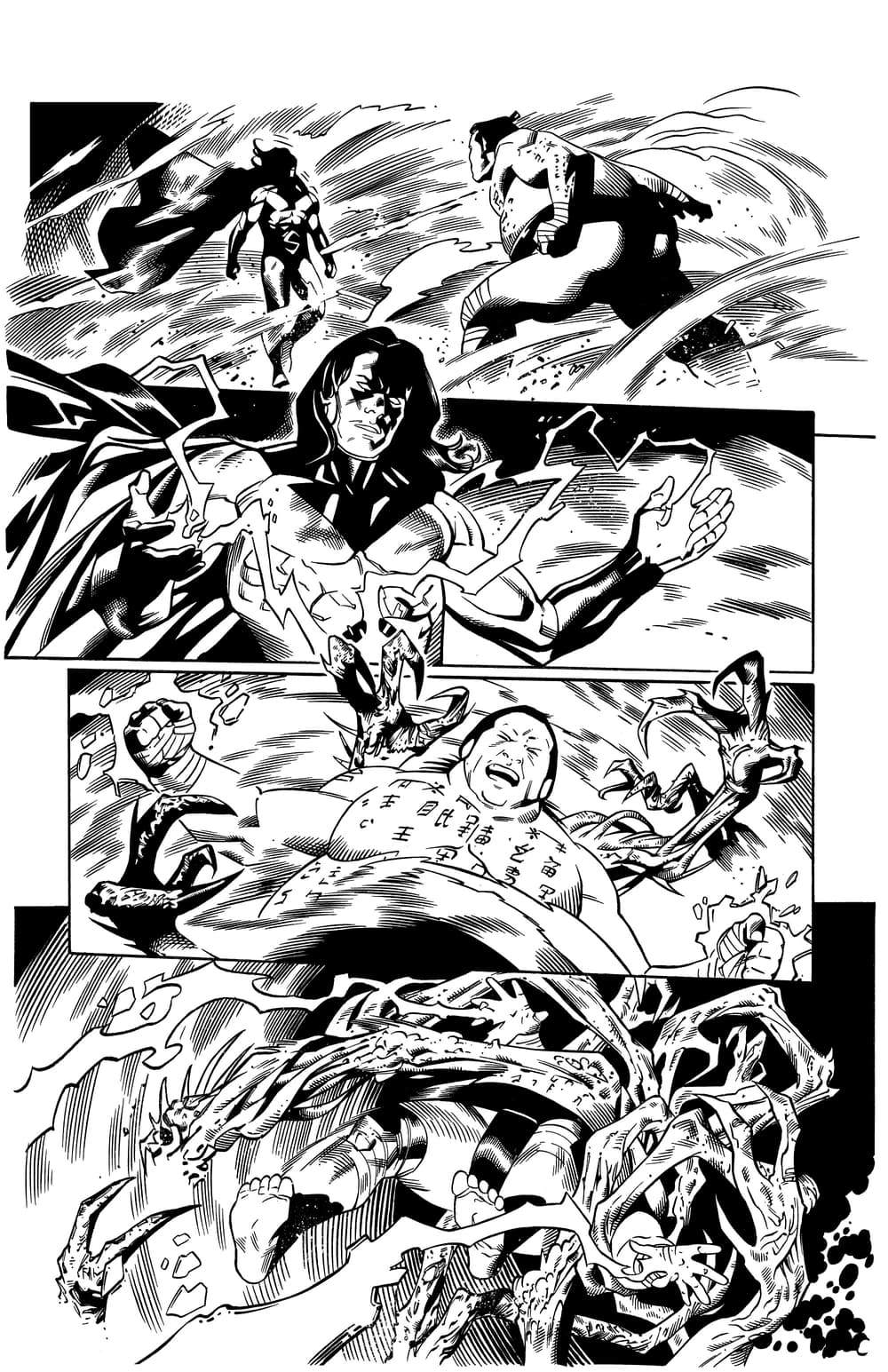 BLACK PANTHER AND THE AGENTS OF WAKANDA #2 preview inks by Lan Medina