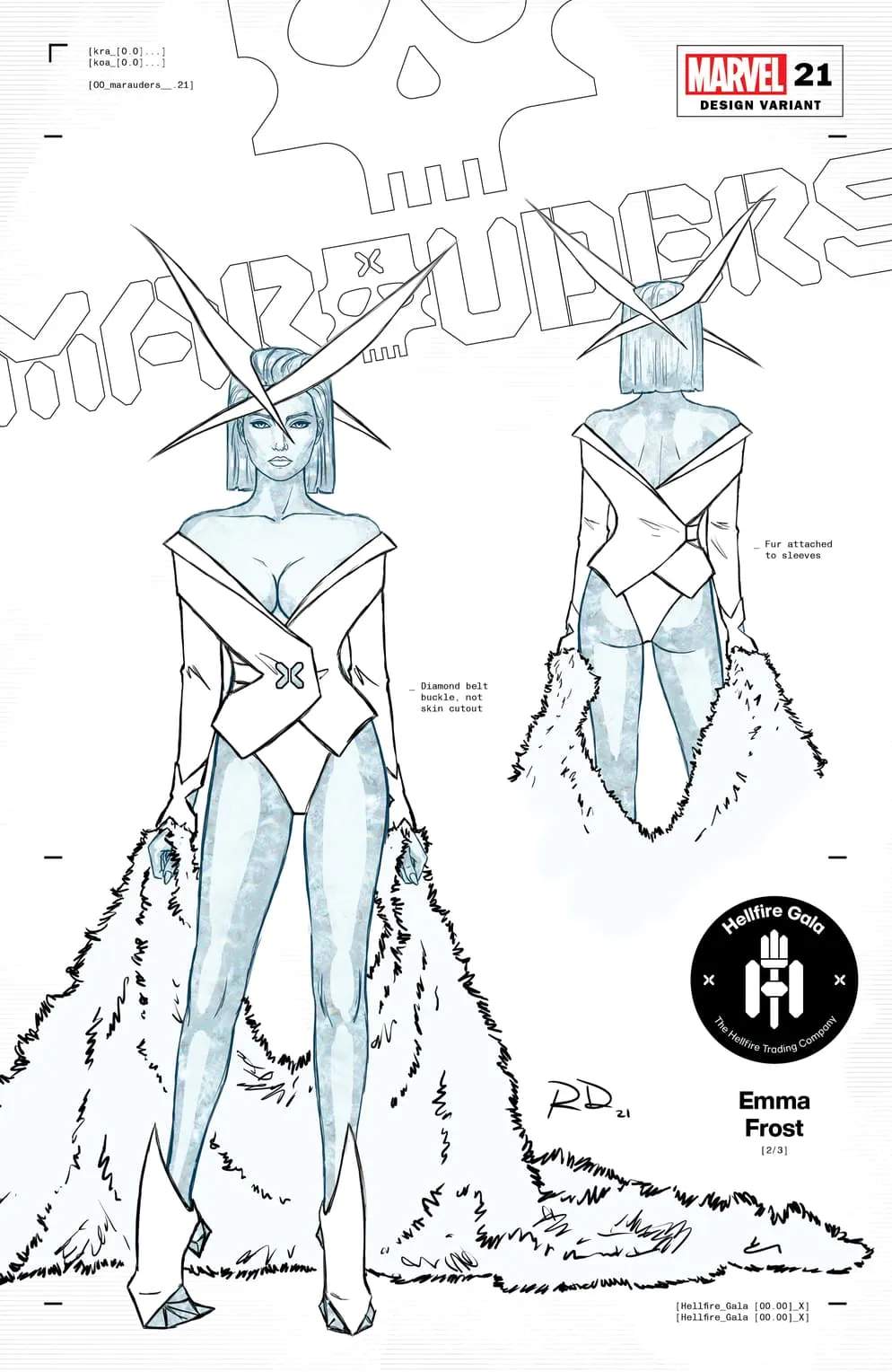 MARAUDERS (2019) #21 Design Variant by Russell Dauterman.