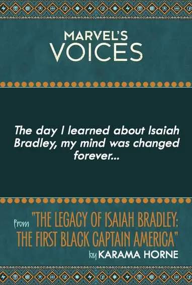 Marvel's Voices Digital Series Podcast Comic Essay “The Legacy of Isaiah Bradley: The First Black Captain America” by Karama Horne