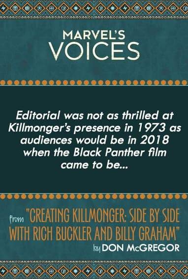 Marvel's Voices Digital Series Podcast Comic Essay “Creating Killmonger” by Don McGregor
