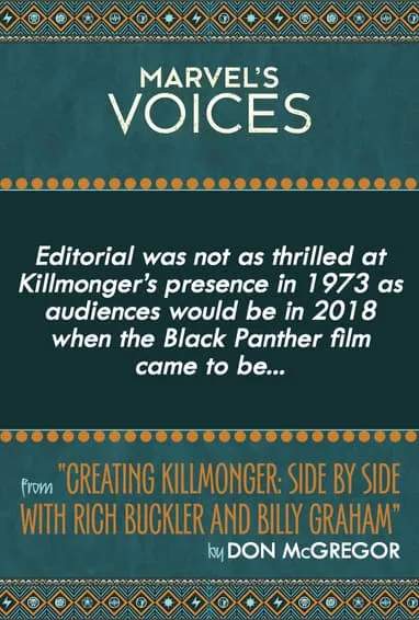 Marvel's Voices Digital Series Podcast Comic Essay “Creating Killmonger” by Don McGregor