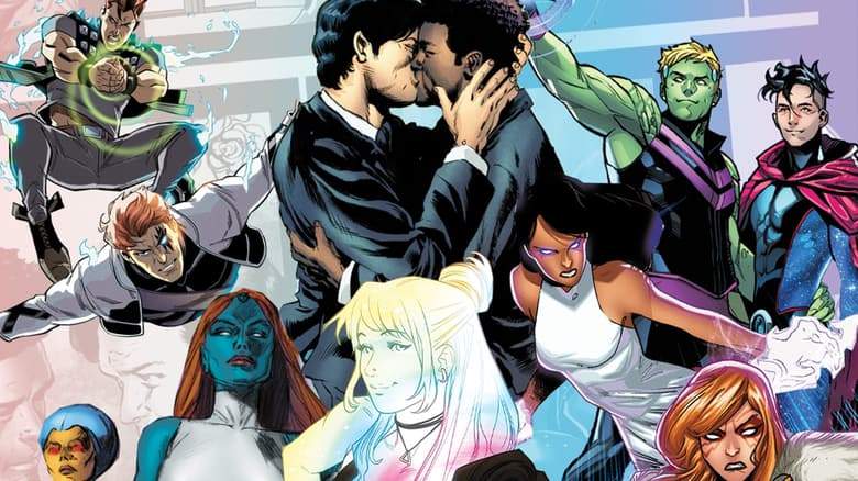 An assortment of LGBTQ+ characters assemble.