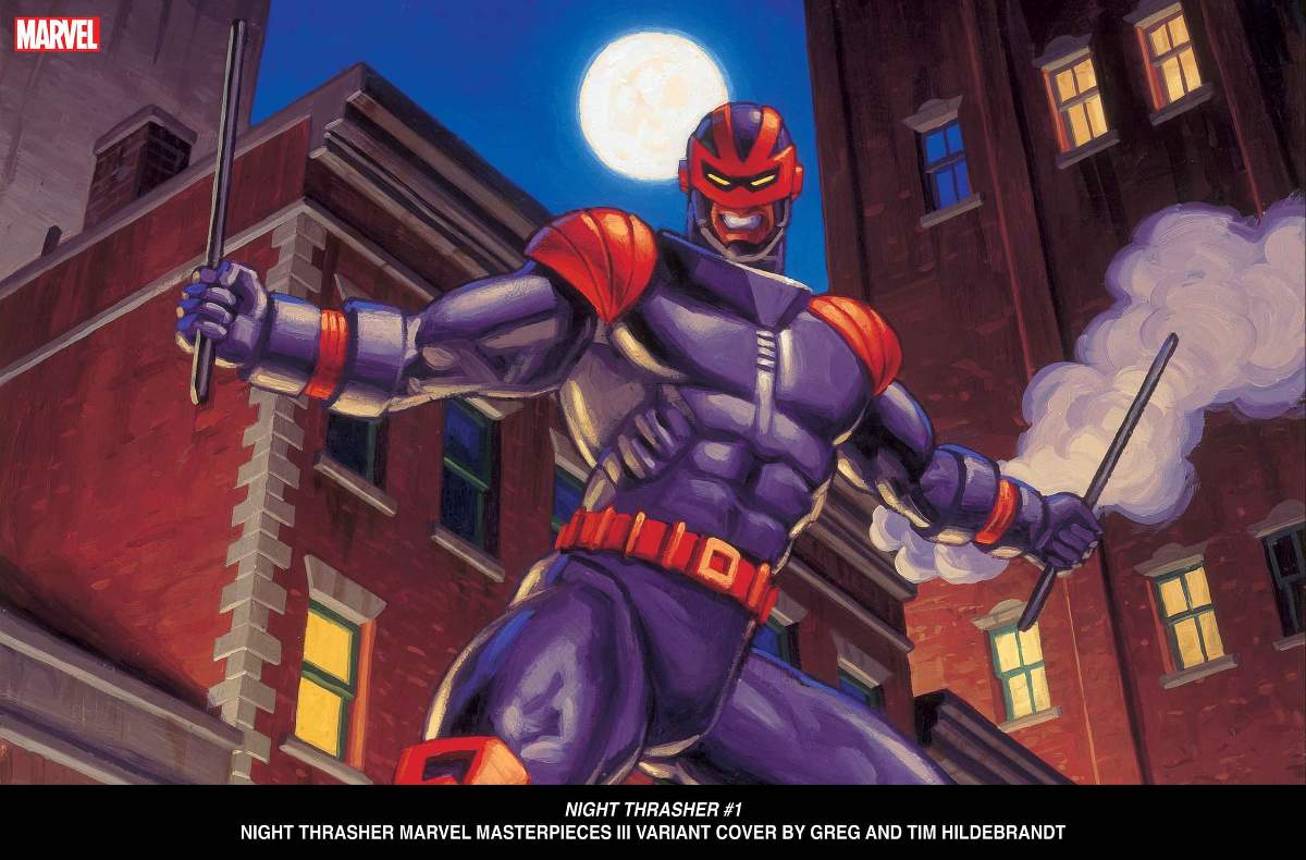 NIGHT THRASHER #1 Night Thrasher Marvel Masterpieces III Variant Cover by Greg and Tim Hildebrandt​​​​​​​