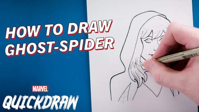 Learn how to draw Ghost-Spider! | Marvel Quickdraw How-To