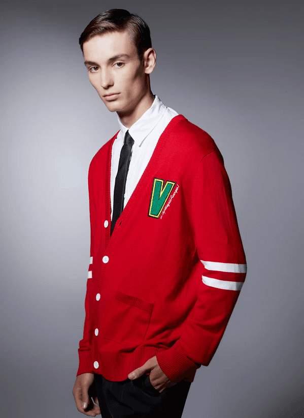  Vision Varsity Cardigan / shop it <a href=https://www.boxlunch.com/product/our-universe-marvel-wandavision-vision-varsity-cardigan/16914909.html>here</a>