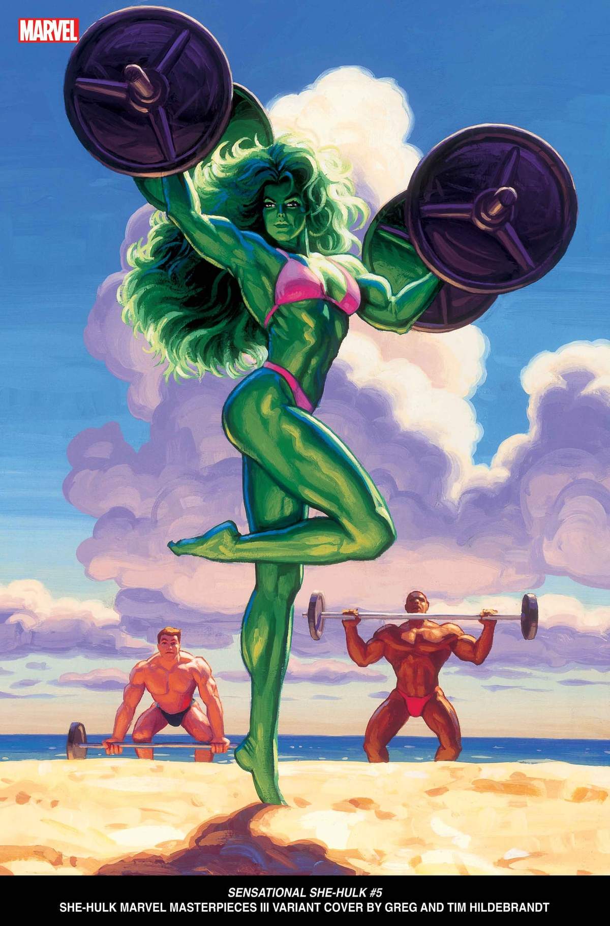 SENSATIONAL SHE-HULK #5 She-Hulk Marvel Masterpieces III Variant Cover by Greg and Tim Hildebrandt​​​​​​​