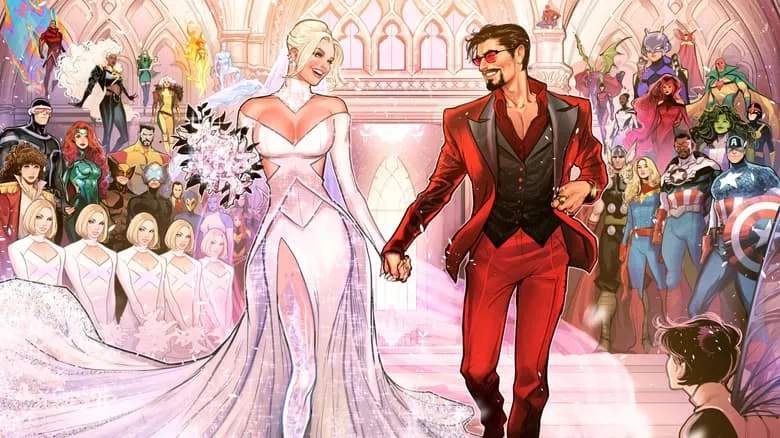 X-MEN #26 and INVINCIBLE IRON MAN #10 connecting cover by Lucas Werneck
