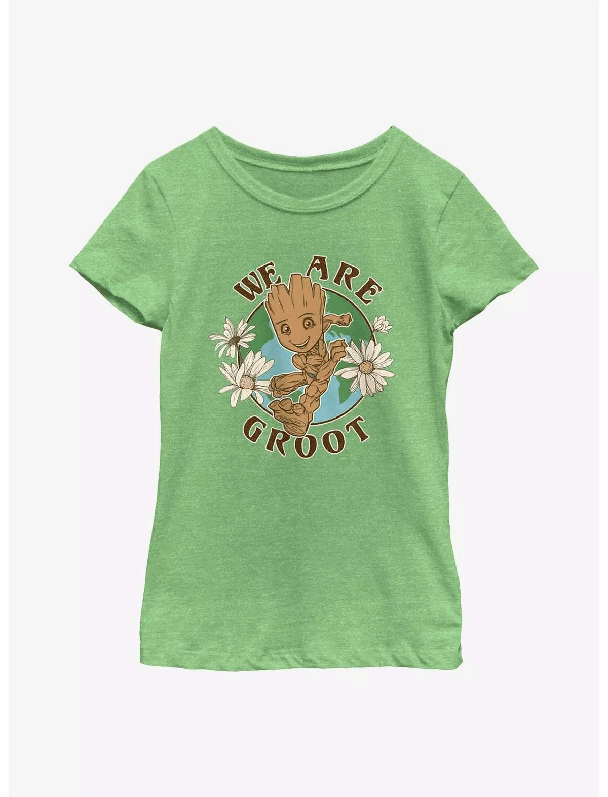 Marvel Guardians Of The Galaxy Groot Earth Day Youth Girls T-Shirt