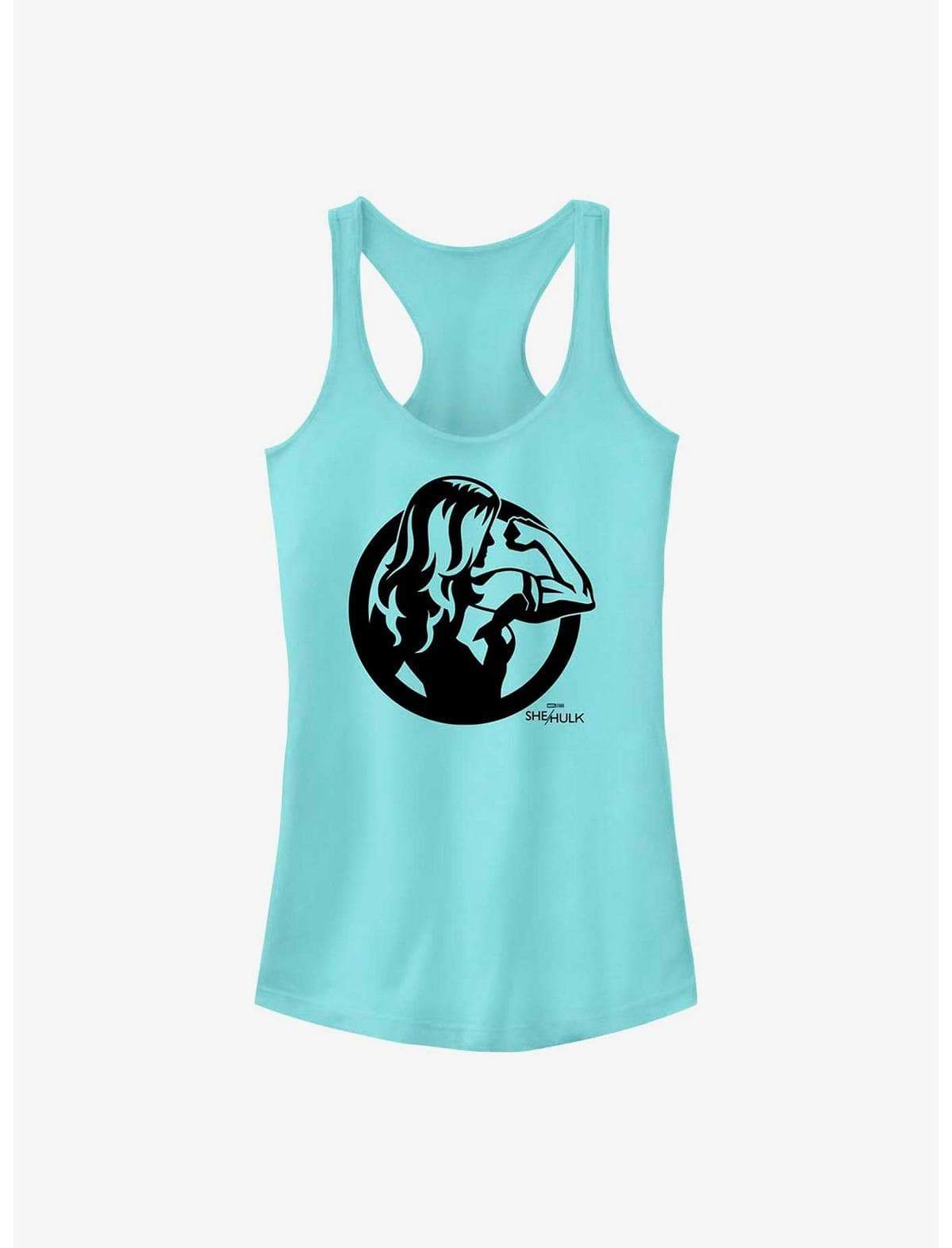 She-Hulk arm flex tank top / shop it <a href= https://www.hottopic.com/product/marvel-she-hulk-attorney-at-law-arm-flex-icon-girls-tank/19774025.html>here</a>