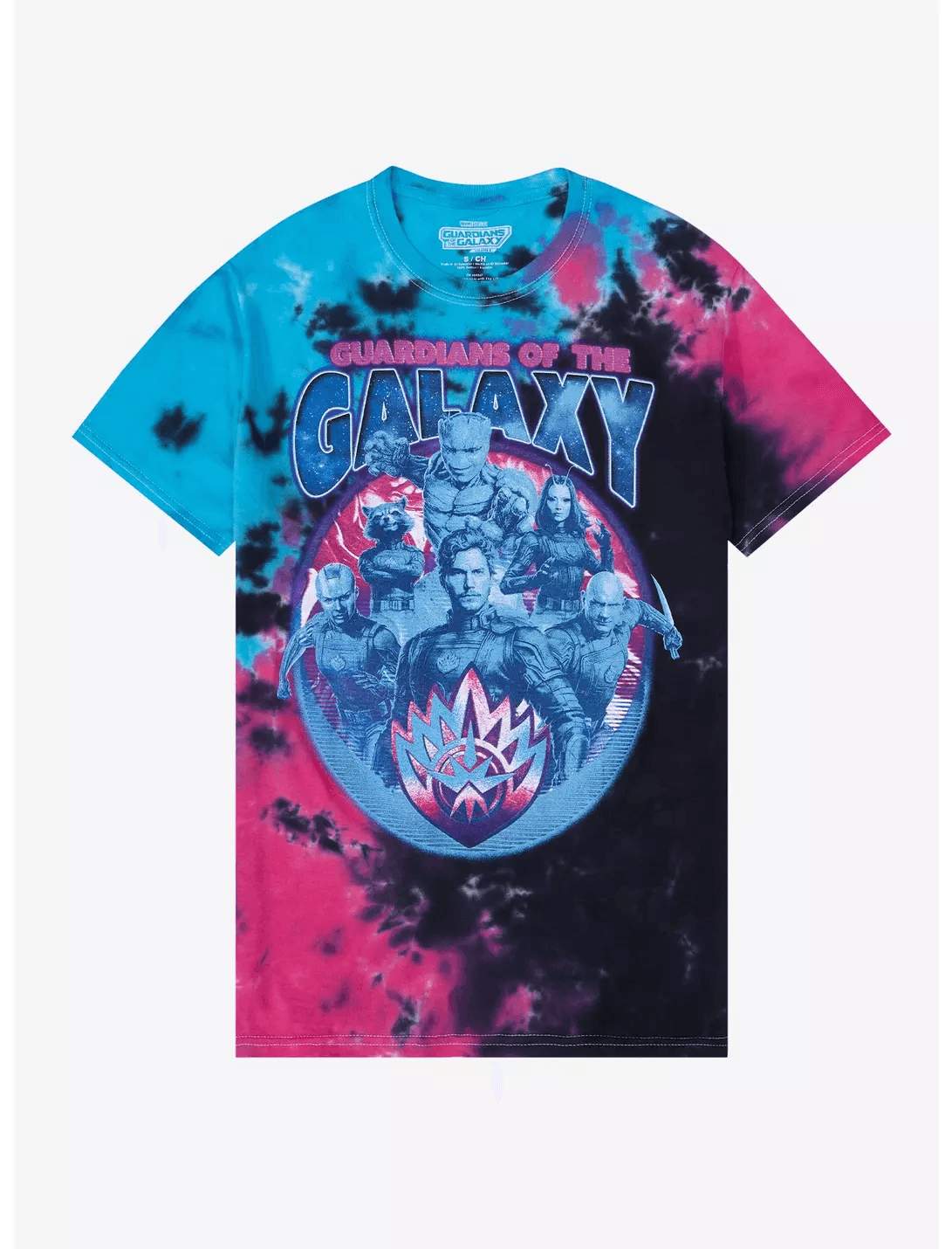 Marvel Guardians Of The Galaxy Characters Tie-Dye Boyfriend Fit Girls T-Shirt