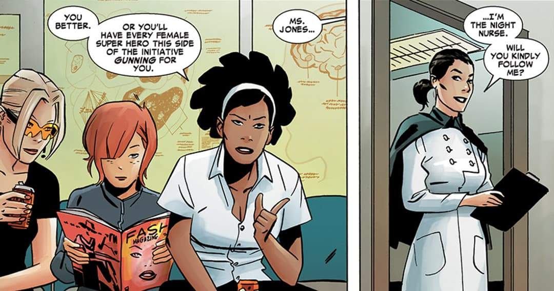 Night Nurse calling in a patient from the waiting room