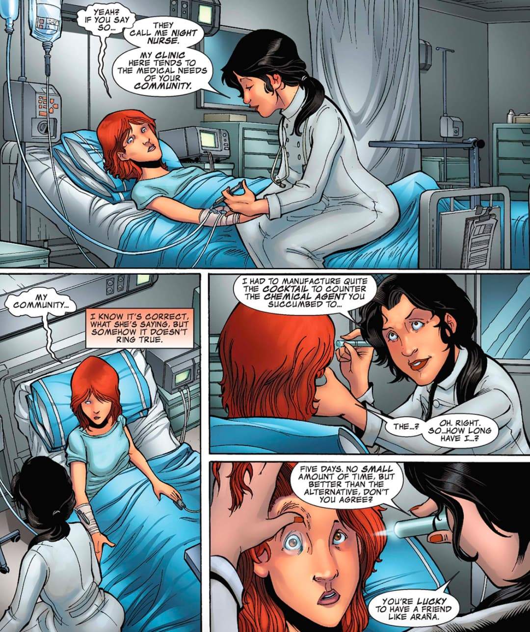 Linda treating a patient at her off the books clinic