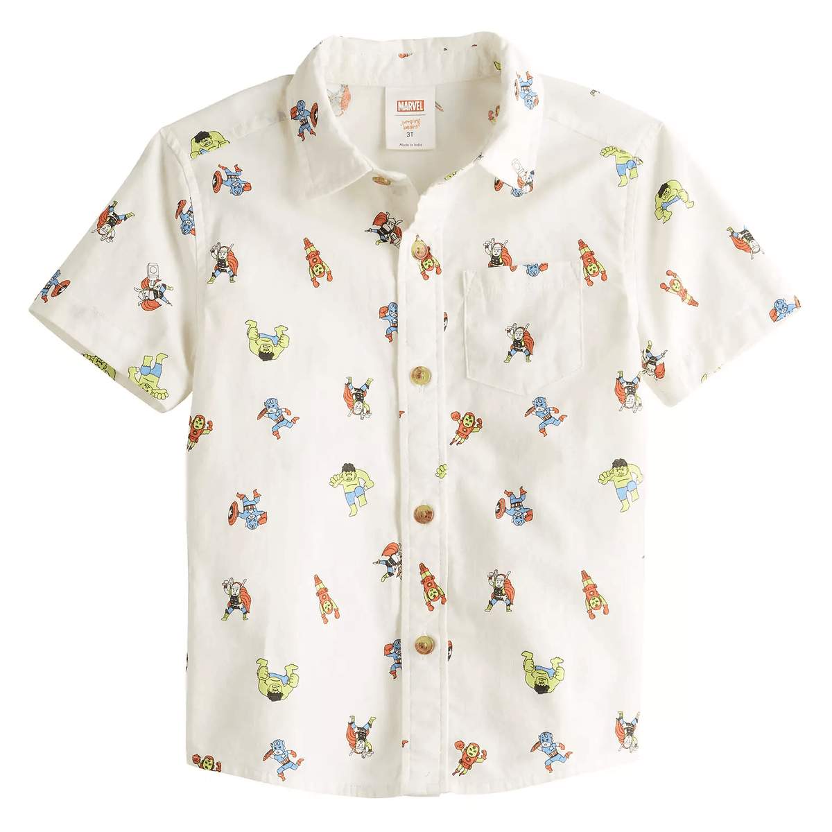 Boys 4-8 Jumping Beans® Marvel Avengers Short Sleeve Button Front Shirt
