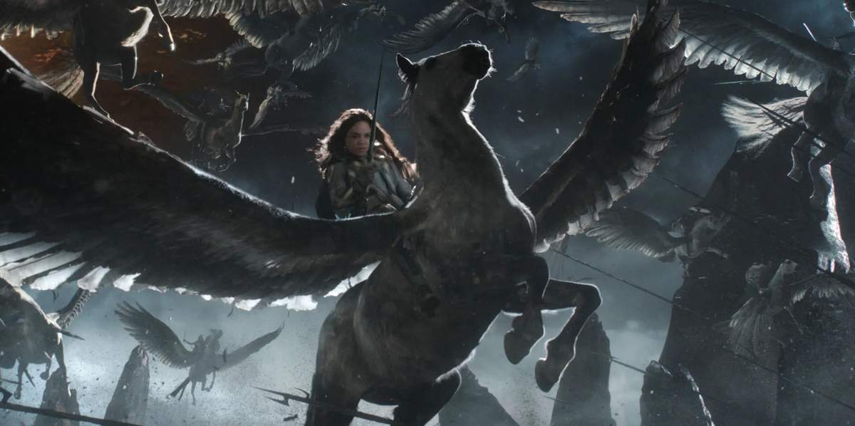 The Valkyrior fighting Hela