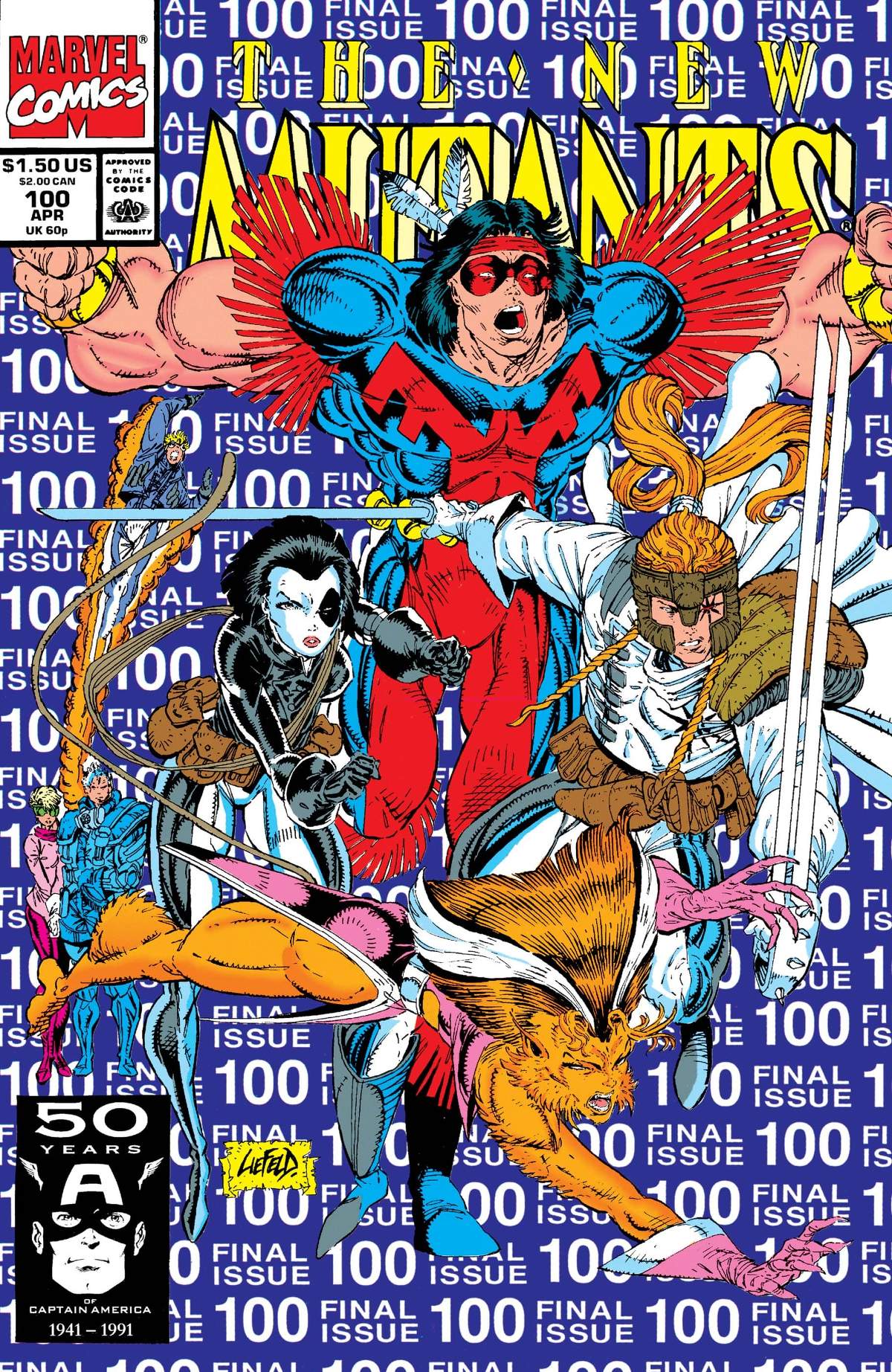 NEW MUTANTS #100 cover by Rob Liefeld