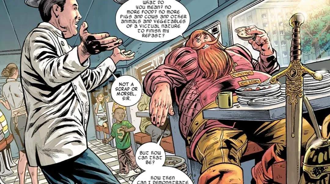 Volstagg eating at a diner