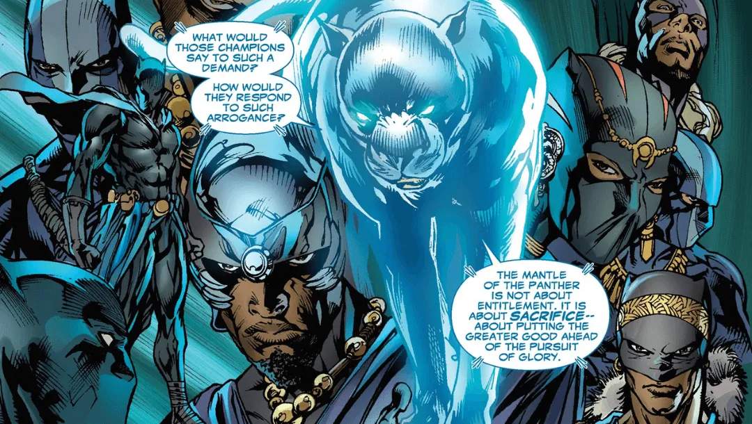 Black Panther communing with Panther God