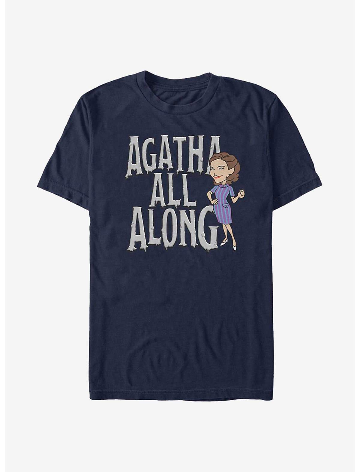 <a href=https://www.hottopic.com/product/extra-soft-marvel-wandavision-agatha-all-along-t-shirt/15448366.html>Agatha All Along T-Shirt</a> / Hot Topic