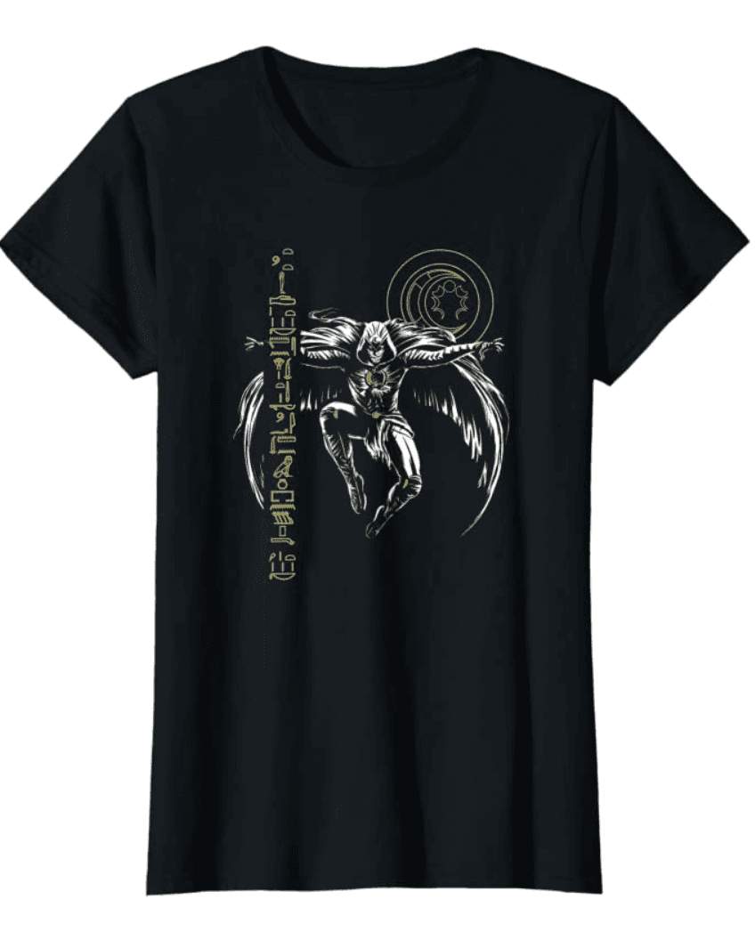 Moon Knight Gliphs t-shirt / shop it <a href=https://www.hottopic.com/product/marvel-moon-knight-gliph-lift-t-shirt/18437282.html>here</a>
