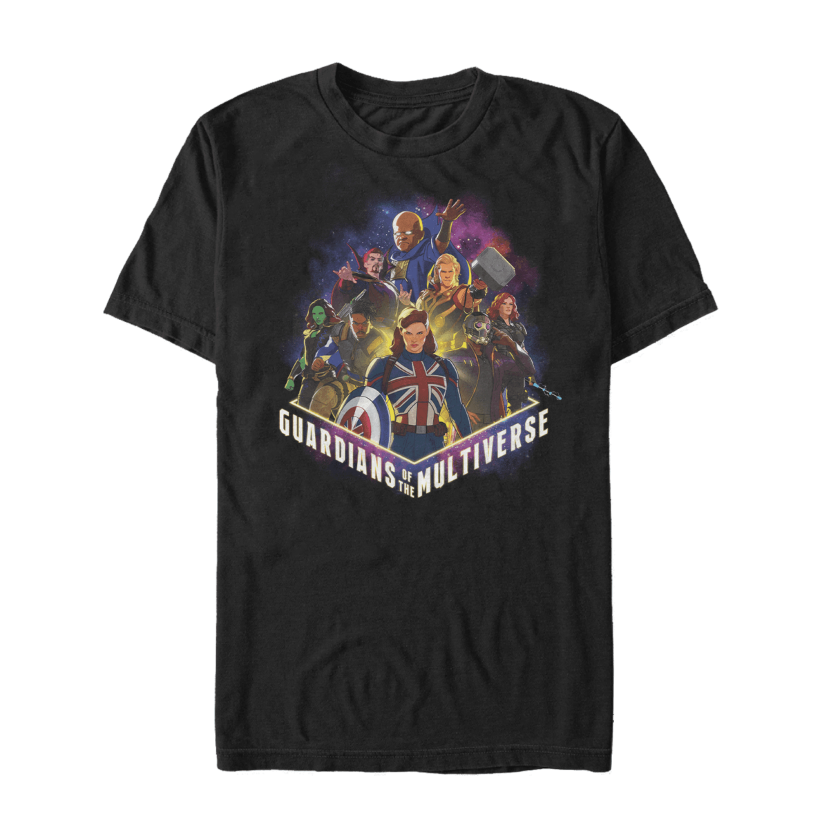 Heroes Team Up T-Shirt / shop it <a href=”https://www.hottopic.com/product/marvel-what-if-heroes-team-up-t-shirt/17033005.html">here</a>
