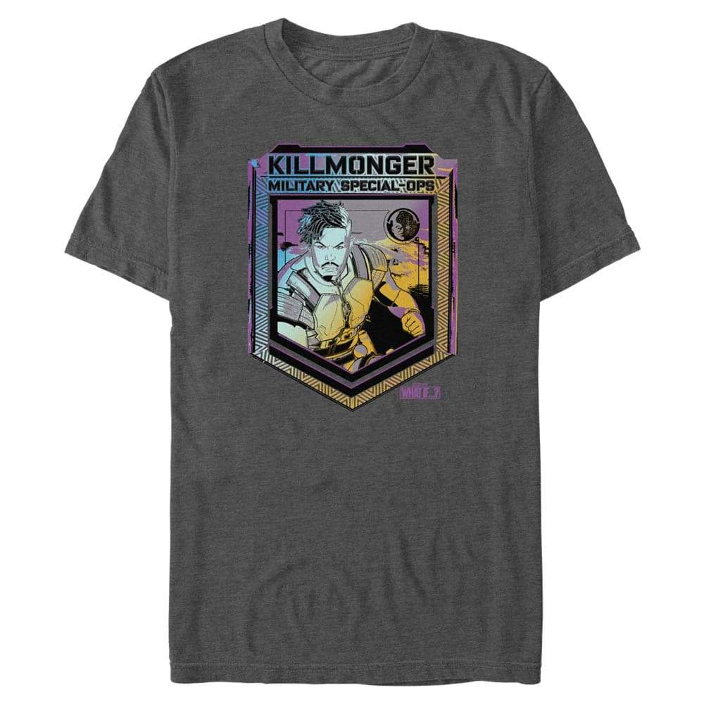 Killmonger Special-Ops T-Shirt  / shop it <a href="https://www.hottopic.com/product/what-if-erik-killmonger-military-special-ops-t-shirt/16870209.htm">here</a>